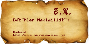 Böhler Maximilián névjegykártya